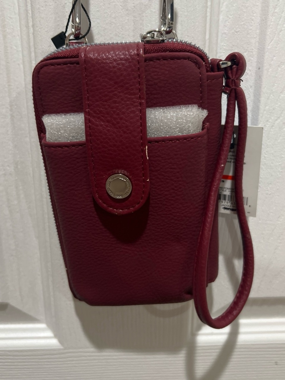 Kohl's APT‎ 9. Burgundy Phone Wristlet Case with Snap Closure